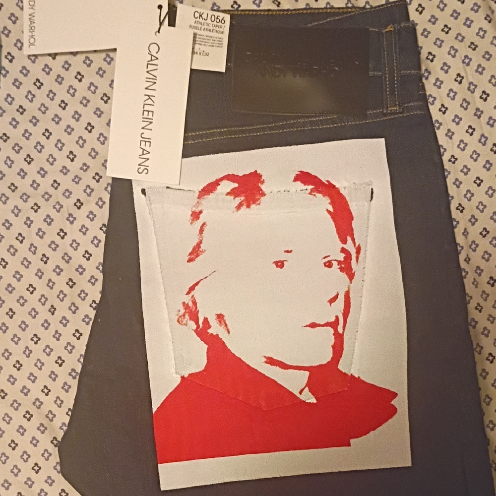Calvin Klein Gray Jeans with Red Graphic